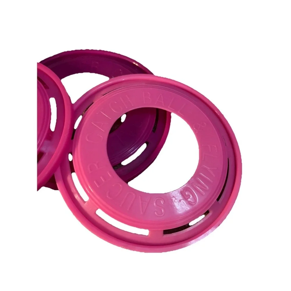 Frisbee Golf Disc Ring‎ Lot of 3 Pcs Pink Catch Ball Flying Saucer